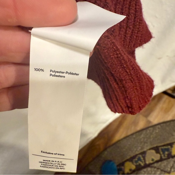 Cupshe Burgundy Long Sleeve Sweater Dress NWT - Picture 6 of 9